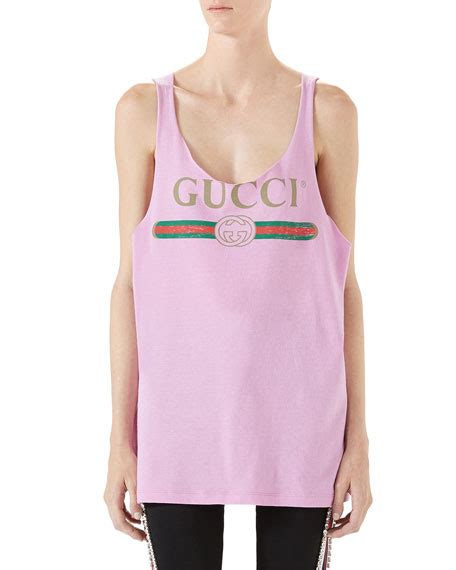 gucci logo print tank top|gucci tank tops online.